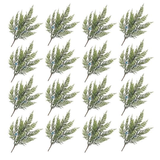20&#x22; Variegated Green Pine Leaf &#x26; Blue Juniper Berry Spray, 12ct.